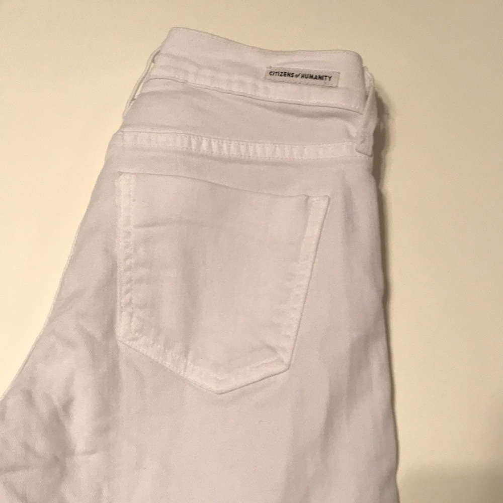 White flared jeans